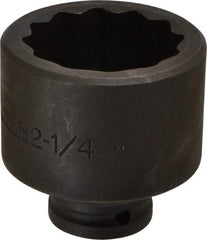 Proto - 3/4" Drive 2-1/4" Standard Impact Socket - 12 Points, 3-1/4" OAL - Top Tool & Supply