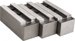 H & R Manufacturing - 1.5mm x 60° Serrated Attachment, Square Soft Lathe Chuck Jaw - 3 Jaws, Steel, 1.69" Btw Mount Hole Ctrs, 6-1/2" Long x 2-1/2" Wide x 2-1/2" High, 0.866" Groove, 20mm Fastener - Top Tool & Supply