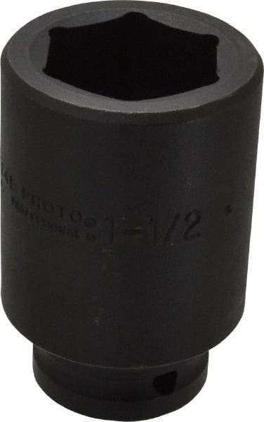 Proto - 3/4" Drive 1-1/2" Deep Impact Socket - 6 Points, 3-1/2" OAL - Top Tool & Supply