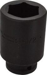 Proto - 3/4" Drive 1-1/2" Deep Impact Socket - 6 Points, 3-1/2" OAL - Top Tool & Supply