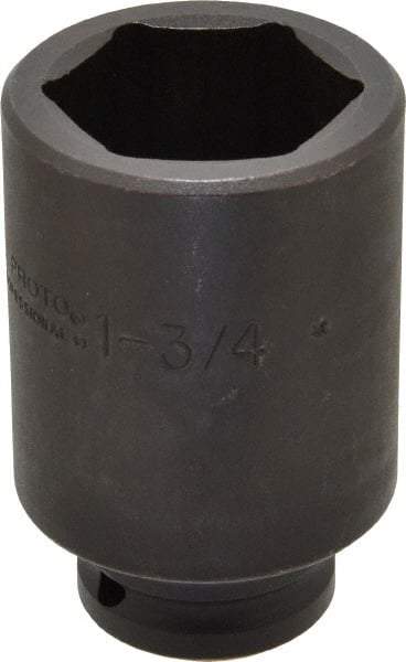 Proto - 3/4" Drive 1-3/4" Deep Impact Socket - 6 Points, 3-7/8" OAL - Top Tool & Supply