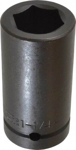 Proto - 1" Drive 1-1/4" Deep Impact Socket - 6 Points, 3-3/4" OAL - Top Tool & Supply