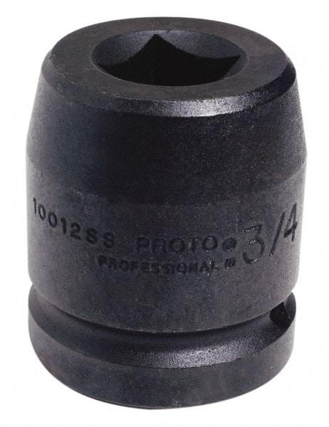 Proto - 1" Drive 80mm Impact Socket - 6 Points, 4" OAL - Top Tool & Supply