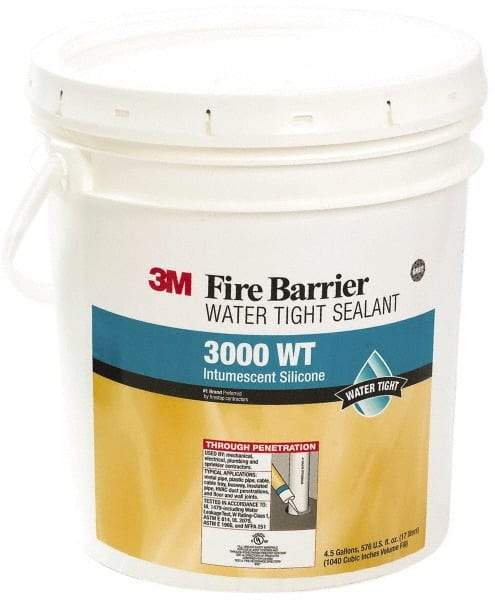 3M - 4.5 Gal Pail Gray RTV Silicone Joint Sealant - 14 to 230°F Operating Temp, Series 3000WT - Top Tool & Supply