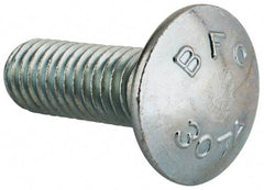 Value Collection - 7/16-14 UNC 1-1/4" Length Under Head, Standard Square Neck, Carriage Bolt - Grade 2 Steel, Zinc-Plated Finish - Top Tool & Supply