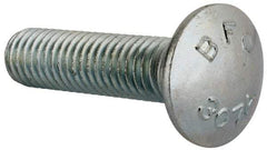 Value Collection - 7/16-14 UNC 1-3/4" Length Under Head, Standard Square Neck, Carriage Bolt - Grade 2 Steel, Zinc-Plated Finish - Top Tool & Supply