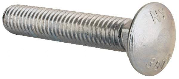 Value Collection - 7/16-14 UNC 2-1/2" Length Under Head, Standard Square Neck, Carriage Bolt - Grade 2 Steel, Zinc-Plated Finish - Top Tool & Supply