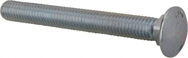 Value Collection - 7/16-14 UNC 4" Length Under Head, Standard Square Neck, Carriage Bolt - Grade 2 Steel, Zinc-Plated Finish - Top Tool & Supply