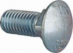 Value Collection - 5/8-11 UNC 1-1/2" Length Under Head, Standard Square Neck, Carriage Bolt - Grade 2 Steel, Zinc-Plated Finish - Top Tool & Supply