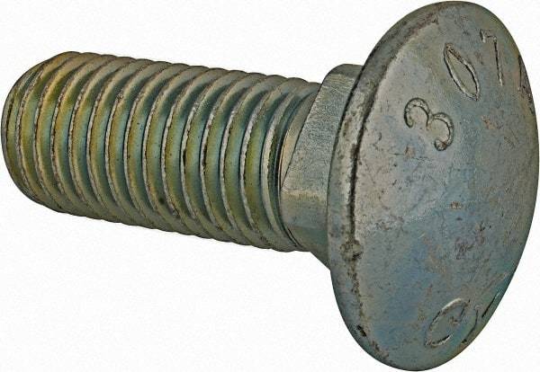 Value Collection - 3/4-10 UNC 2" Length Under Head, Standard Square Neck, Carriage Bolt - Grade 2 Steel, Zinc-Plated Finish - Top Tool & Supply