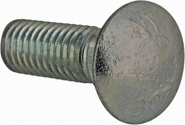 Value Collection - 3/4-10 UNC 2-1/2" Length Under Head, Standard Square Neck, Carriage Bolt - Grade 2 Steel, Zinc-Plated Finish - Top Tool & Supply