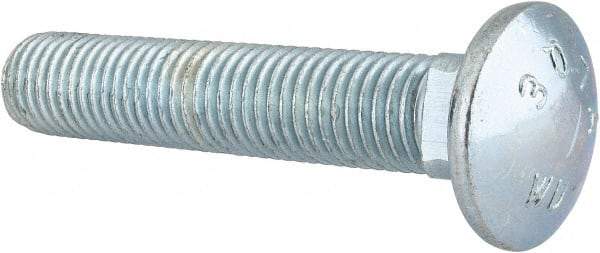 Value Collection - 3/4-10 UNC 4" Length Under Head, Standard Square Neck, Carriage Bolt - Grade 2 Steel, Zinc-Plated Finish - Top Tool & Supply