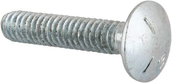 Value Collection - 1/4-20 UNC 1-1/4" Length Under Head, Standard Square Neck, Carriage Bolt - Grade 5 Steel, Zinc-Plated Finish - Top Tool & Supply