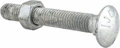 Value Collection - 1/2-13 UNC 3-1/2" Length Under Head, Standard Square Neck, Carriage Bolt - Grade 5 Steel, Galvanized Zinc-Plated Finish - Top Tool & Supply