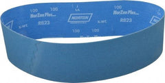 Norton - 4" Wide x 36" OAL, 100 Grit, Zirconia Alumina Abrasive Belt - Zirconia Alumina, Fine, Coated, X Weighted Cloth Backing - Top Tool & Supply