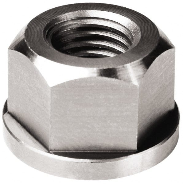 TE-CO - 3/8-16, 7/8" Flange Diam, 1/2" High, 11/16" Across Flats, Flange Nut - Top Tool & Supply