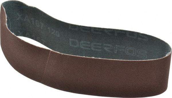 Made in USA - 2" Wide x 18-15/16" OAL, 120 Grit, Aluminum Oxide Abrasive Belt - Aluminum Oxide, Fine, Coated - Top Tool & Supply