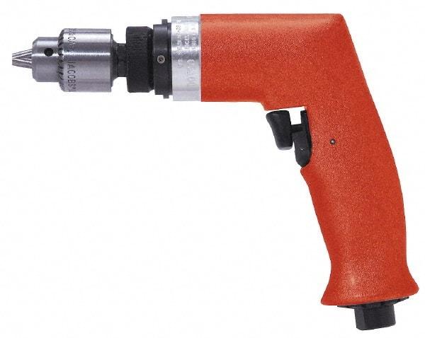 Dotco - 1/4" Keyed Chuck - Pistol Grip Handle, 5,200 RPM, 0.4 hp, 90 psi - Top Tool & Supply