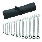 13 Piece - XL Series Combo Ratcheting Set - SAE - Roll - Top Tool & Supply