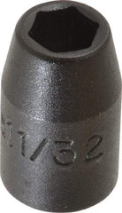 Proto - 3/8" Drive 11/32" Standard Impact Socket - 6 Points, 1-3/32" OAL - Top Tool & Supply