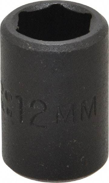 Proto - 3/8" Drive 3/8" Standard Impact Socket - 6 Points, 1-3/32" OAL - Top Tool & Supply