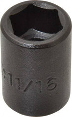 Proto - 1/2" Drive 11/16" Standard Impact Socket - 6 Points, 1-1/2" OAL - Top Tool & Supply