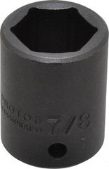 Proto - 1/2" Drive 7/8" Standard Impact Socket - 6 Points, 1-5/8" OAL - Top Tool & Supply