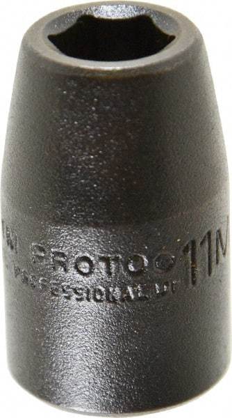 Proto - 1/2" Drive 11mm Standard Impact Socket - 6 Points, 1-1/2" OAL - Top Tool & Supply