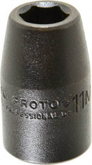 Proto - 1/2" Drive 11mm Standard Impact Socket - 6 Points, 1-1/2" OAL - Top Tool & Supply