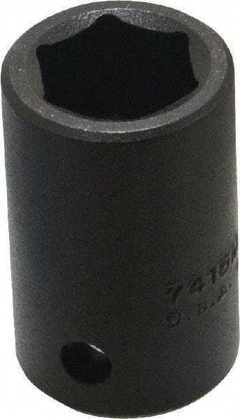 Proto - 1/2" Drive 15mm Standard Impact Socket - 6 Points, 1-1/2" OAL - Top Tool & Supply