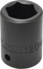 Proto - 1/2" Drive 20mm Standard Impact Socket - 6 Points, 1-39/64" OAL - Top Tool & Supply