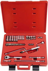 Proto - 33 Piece 3/8" Drive Socket Set - 6, 8, 12 Points, 1/4" to 7/8" Range, Inch Measurement Standard - Top Tool & Supply