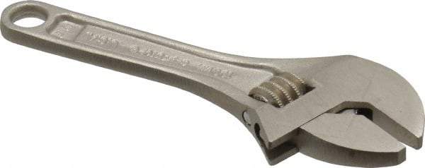 Proto - 1/2" Jaw Capacity, 4" Locking Adjustable Wrench - Steel, Chrome Finish - Top Tool & Supply