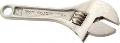 Proto - 1/2" Jaw Capacity, 4" Standard Adjustable Wrench - Steel, Chrome Finish - Top Tool & Supply