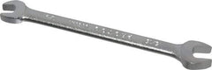 Proto - 1/4" x 5/16" Standard Open End Wrench - 4-1/2" OAL, Double End, Satin Finish, 15° Head Angle - Top Tool & Supply