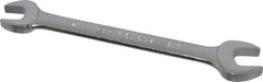 Proto - 1/2" x 9/16" Standard Open End Wrench - 7" OAL, Double End, Satin Finish, 15° Head Angle - Top Tool & Supply