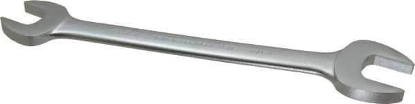 Proto - 1-1/16" x 1-1/4" Standard Open End Wrench - 13-9/16" OAL, Double End, Satin Finish, 15° Head Angle - Top Tool & Supply