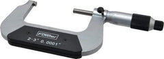 Fowler - 2 to 3" Range, 0.0001" Graduation, Mechanical Outside Micrometer - Ratchet-Friction Thimble, Accurate to 0.0002" - Top Tool & Supply