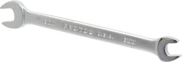 Proto - 8mm x 9mm Standard Open End Wrench - 5-1/8" OAL, Double End, Satin Finish, 15° Head Angle - Top Tool & Supply