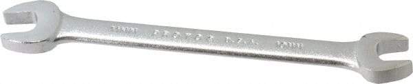 Proto - 10mm x 11mm Standard Open End Wrench - 5-3/4" OAL, Double End, Satin Finish, 15° Head Angle - Top Tool & Supply