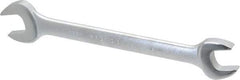 Proto - 18mm x 19mm Standard Open End Wrench - 8-27/32" OAL, Double End, Satin Finish, 15° Head Angle - Top Tool & Supply