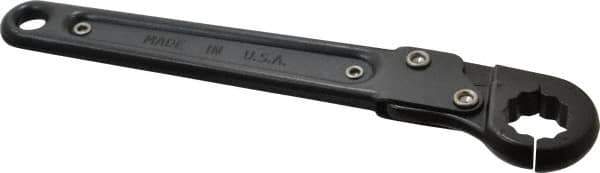 Proto - 5/8", Black Finish, Ratcheting Flare Nut Wrench - 12 Points, 7-1/4" OAL, Steel, Single End Head - Top Tool & Supply