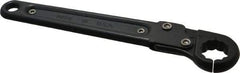 Proto - 11/16", Black Finish, Ratcheting Flare Nut Wrench - 12 Points, 7-1/4" OAL, Steel, Single End Head - Top Tool & Supply