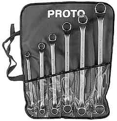 Proto - 6 Piece, 3/8" x 7/16" to 15/16" x 1", 12 Point Box End Wrench Set - Inch Measurement Standard, Satin Finish - Top Tool & Supply