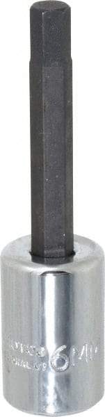 Proto - 3/8" Drive, 6mm Hex Bit Socket - 2-5/8" OAL, 1-5/8" Bit Length - Top Tool & Supply