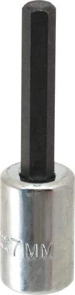 Proto - 3/8" Drive, 7mm Hex Bit Socket - 2-5/8" OAL, 1-5/8" Bit Length - Top Tool & Supply