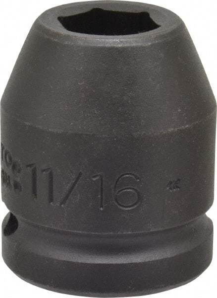 Proto - 3/4" Drive 11/16" Standard Impact Socket - 6 Points, 1-15/16" OAL - Top Tool & Supply