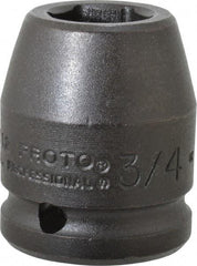 Proto - 3/4" Drive 3/4" Standard Impact Socket - 6 Points, 1-15/16" OAL - Top Tool & Supply