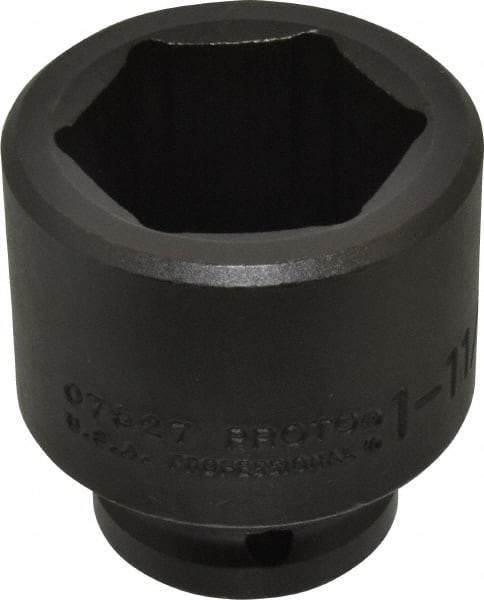 Proto - 3/4" Drive 1-11/16" Standard Impact Socket - 6 Points, 2-5/8" OAL - Top Tool & Supply