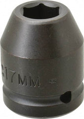 Proto - 3/4" Drive 17mm Standard Impact Socket - 6 Points, 1-59/64" OAL - Top Tool & Supply